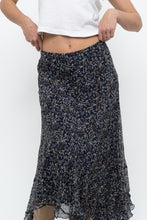 Load image into Gallery viewer, Vintage x ANNE KLEIN Navy Floral Silk Maxi Skirt (S, M)
