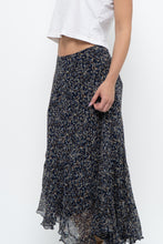 Load image into Gallery viewer, Vintage x ANNE KLEIN Navy Floral Silk Maxi Skirt (S, M)