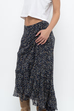 Load image into Gallery viewer, Vintage x ANNE KLEIN Navy Floral Silk Maxi Skirt (S, M)