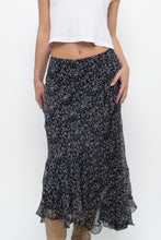 Load image into Gallery viewer, Vintage x ANNE KLEIN Navy Floral Silk Maxi Skirt (S, M)