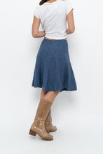 Load image into Gallery viewer, Vintage x Made in Thailand x Blue Linen Midi Skirt (XS, S)