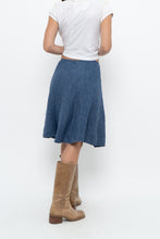 Load image into Gallery viewer, Vintage x Made in Thailand x Blue Linen Midi Skirt (XS, S)