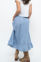 Load image into Gallery viewer, Vintage x Heathered Blue Cotton-blend Maxi Skir (S, M)