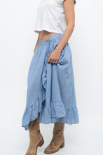 Load image into Gallery viewer, Vintage x Heathered Blue Cotton-blend Maxi Skir (S, M)