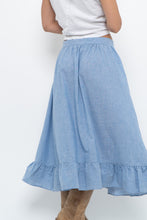 Load image into Gallery viewer, Vintage x Heathered Blue Cotton-blend Maxi Skir (S, M)