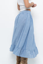 Load image into Gallery viewer, Vintage x Heathered Blue Cotton-blend Maxi Skir (S, M)