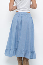 Load image into Gallery viewer, Vintage x Heathered Blue Cotton-blend Maxi Skir (S, M)