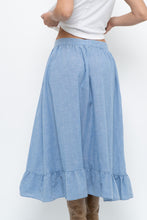 Load image into Gallery viewer, Vintage x Heathered Blue Cotton-blend Maxi Skir (S, M)