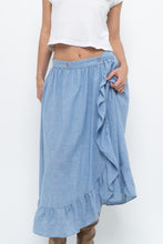 Load image into Gallery viewer, Vintage x Heathered Blue Cotton-blend Maxi Skir (S, M)