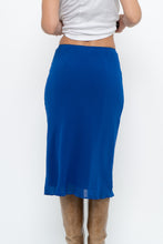 Load image into Gallery viewer, Vintage x BANANA REPUBLIC Cobalt Blue Silk Midi Skirt (XS)