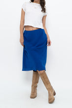 Load image into Gallery viewer, Vintage x BANANA REPUBLIC Cobalt Blue Silk Midi Skirt (XS)