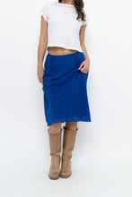 Load image into Gallery viewer, Vintage x BANANA REPUBLIC Cobalt Blue Silk Midi Skirt (XS)
