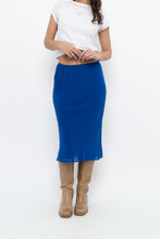 Load image into Gallery viewer, Vintage x BANANA REPUBLIC Cobalt Blue Silk Midi Skirt (XS)