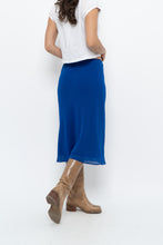 Load image into Gallery viewer, Vintage x BANANA REPUBLIC Cobalt Blue Silk Midi Skirt (XS)