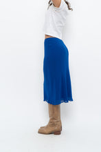 Load image into Gallery viewer, Vintage x BANANA REPUBLIC Cobalt Blue Silk Midi Skirt (XS)