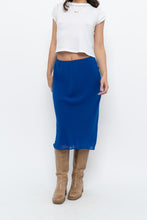 Load image into Gallery viewer, Vintage x BANANA REPUBLIC Cobalt Blue Silk Midi Skirt (XS)