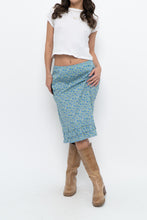 Load image into Gallery viewer, Vintage x Blue, Green Floral Cotton Midi Skirt (S)