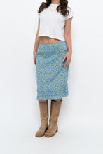 Load image into Gallery viewer, Vintage x Blue, Green Floral Cotton Midi Skirt (S)