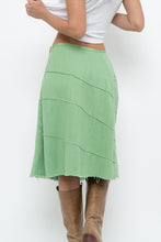 Load image into Gallery viewer, Vintage x Made in India x Green Cotton Panelled Midi Skirt (L)