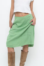 Load image into Gallery viewer, Vintage x Made in India x Green Cotton Panelled Midi Skirt (L)