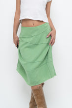 Load image into Gallery viewer, Vintage x Made in India x Green Cotton Panelled Midi Skirt (L)