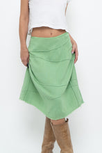 Load image into Gallery viewer, Vintage x Made in India x Green Cotton Panelled Midi Skirt (L)