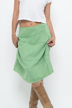 Load image into Gallery viewer, Vintage x Made in India x Green Cotton Panelled Midi Skirt (L)