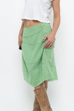 Load image into Gallery viewer, Vintage x Made in India x Green Cotton Panelled Midi Skirt (L)