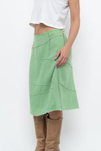 Load image into Gallery viewer, Vintage x Made in India x Green Cotton Panelled Midi Skirt (L)