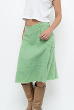 Load image into Gallery viewer, Vintage x Made in India x Green Cotton Panelled Midi Skirt (L)