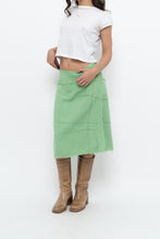 Load image into Gallery viewer, Vintage x Made in India x Green Cotton Panelled Midi Skirt (L)