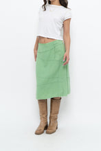 Load image into Gallery viewer, Vintage x Made in India x Green Cotton Panelled Midi Skirt (L)