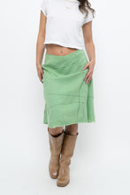 Load image into Gallery viewer, Vintage x Made in India x Green Cotton Panelled Midi Skirt (L)