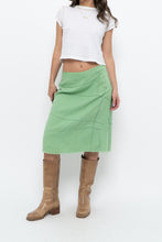 Load image into Gallery viewer, Vintage x Made in India x Green Cotton Panelled Midi Skirt (L)