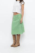 Load image into Gallery viewer, Vintage x Made in India x Green Cotton Panelled Midi Skirt (L)