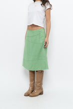 Load image into Gallery viewer, Vintage x Made in India x Green Cotton Panelled Midi Skirt (L)