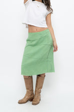 Load image into Gallery viewer, Vintage x Made in India x Green Cotton Panelled Midi Skirt (L)
