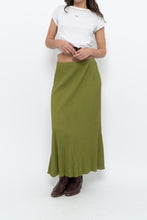 Load image into Gallery viewer, Vintage x Chartreuse Ribbed Stretchy Maxi Skirt (M, L)
