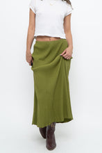 Load image into Gallery viewer, Vintage x Chartreuse Ribbed Stretchy Maxi Skirt (M, L)