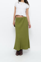 Load image into Gallery viewer, Vintage x Chartreuse Ribbed Stretchy Maxi Skirt (M, L)