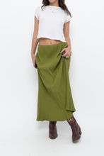 Load image into Gallery viewer, Vintage x Chartreuse Ribbed Stretchy Maxi Skirt (M, L)