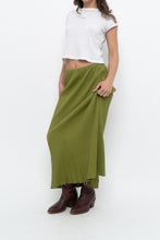 Load image into Gallery viewer, Vintage x Chartreuse Ribbed Stretchy Maxi Skirt (M, L)