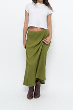 Load image into Gallery viewer, Vintage x Chartreuse Ribbed Stretchy Maxi Skirt (M, L)