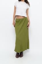 Load image into Gallery viewer, Vintage x Chartreuse Ribbed Stretchy Maxi Skirt (M, L)