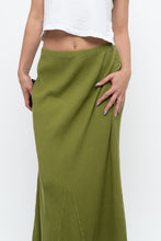 Load image into Gallery viewer, Vintage x Chartreuse Ribbed Stretchy Maxi Skirt (M, L)