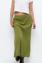 Load image into Gallery viewer, Vintage x Chartreuse Ribbed Stretchy Maxi Skirt (M, L)