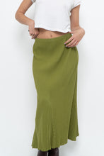 Load image into Gallery viewer, Vintage x Chartreuse Ribbed Stretchy Maxi Skirt (M, L)
