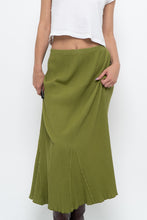 Load image into Gallery viewer, Vintage x Chartreuse Ribbed Stretchy Maxi Skirt (M, L)