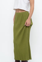 Load image into Gallery viewer, Vintage x Chartreuse Ribbed Stretchy Maxi Skirt (M, L)
