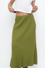 Load image into Gallery viewer, Vintage x Chartreuse Ribbed Stretchy Maxi Skirt (M, L)